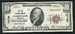 1929 $10 La Première Banque Nationale De Nashwauk, Mn Monnaie Nationale Ch. #10736