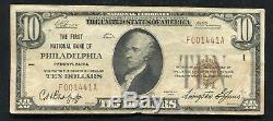 1929 10 $ La Première Banque Nationale De Philadelphie, Pa Monnaie Nationale Ch. #1