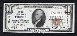 1929 10 $ La première banque nationale de Lorimor, Ia Monnaie nationale Ch. #12248 Au