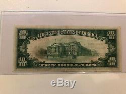 1929 10 $ Les Etats-unis Banque Nationale Galveston Texas National Monnaie 12475