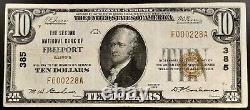 1929 $10 Monnaie Nationale De La Deuxième Banque Nationale De Freeport, Illinois