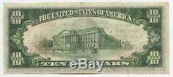 1929 $ 10 Monnaie Nationale Note 12475 Galveston Texas États-unis Banque Ba386