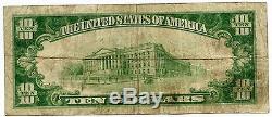 1929 $ 10 Note De La Monnaie Nationale Ch 8590 Banque D'aliquippa Pennsylvanie Aj455