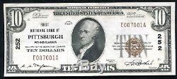 1929 10 $ Première Banque Nationale À Pittsburgh, Pa Monnaie Nationale Ch. # 252