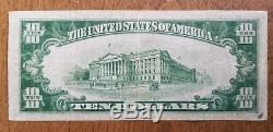 1929 10 $ Première Banque Nationale De Winona, Minnesota National Bill Note Bill