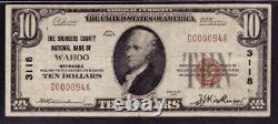 1929 $10 Saunders County National Bank Note Devise Wahoo Nebraska Pcgs B Vf 30