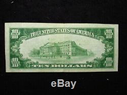 1929 $ 10 U. S. Monnaie Nationale Woodstock Vermont Banque Nationale Note