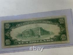 1929 $10 Union National Bank & Trust Huntingdon Pa Monnaie Nationale 4965