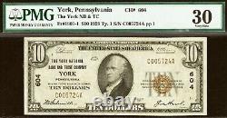 1929 10$ York National Bank & Trust Company York, Pennsylvania CH# 604 PMG 30	 
<br/>   
<br/>  Translation: 1929 10$ Banque nationale et Trust Company de York, Pennsylvanie CH# 604 PMG 30