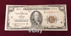 1929 100 $ Banque Fédérale De La Réserve Fédérale De Chicago IL Off Centre Nr