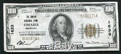 1929 $ 100 La Banque Nationale Omaha, Ne Monnaie Nationale Ch. # 1633 Au
