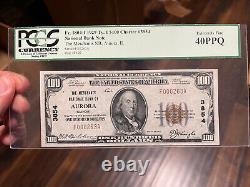1929 $100 The Merchants National Bank Of Aurora Illinois Charte 3854 Pcgs 40ppq