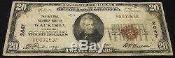 1929 $ 20,00 Monnaie Nationale, La Banque Nationale Echange De Waukesha, Wi