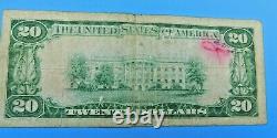 1929 20,00 $ Monnaie Nationale Type 1 Première Banque Nationale De Millersburg 2252