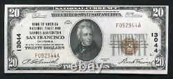 1929 $20 Banque D'amérique San Francisco, Ca Monnaie Nationale Ch. #13044 Au