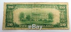 1929 $ 20 Banque Nationale Dillsburg Pa 2397 Papier Monnaie Nationale Remarque Argent