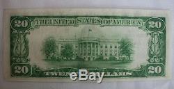 1929 $ 20 Banque Nationale Monnaie De New York Brown Sceau Bu Papier Remarque Argent