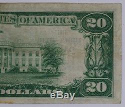 1929 20 $ Banque Nationale Note Devise Dallas Texas Choix Vf Very Fine (725a)