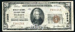 1929 20 $ Beckley Nat. Exch. Bank Beckley, Wv Devise Nationale Ch. # 10589