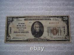 1929 $20 Billings Montana Mt National Currency T1 #12407 Midland National Bank #