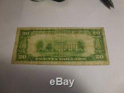 1929 20 $ Canton, Ohio Banque Nationale Monnaie Note