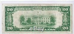 1929 $ 20 Dallas Tx Texas Federal Reserve Bank Note Brown Monnaie Nationale (key)
