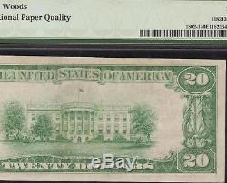 1929 $ 20 Dollar Bill Ballston Spa Banque Nationale Note Monnaie Argent New York Pmg