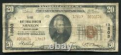 1929 20 $ First National Bank In Sharon, Pa National Currency Ch. #13803