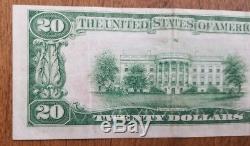 1929 20 $ La Banque Nationale D'amérique Salina Kansas Billetterie Nationale