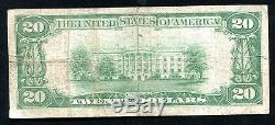 1929 20 $ La Deuxième Banque Nationale D'elmira, Ny Monnaie Nationale Ch. # 149