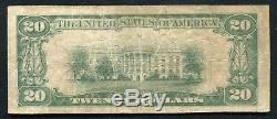 1929 20 $ La Première Banque Nationale De Bowbells, Nd Monnaie Nationale Ch. # 7116