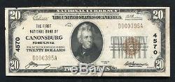 1929 20 $ La Première Banque Nationale De Canonsburg, Pa Monnaie Nationale Ch. # 4570