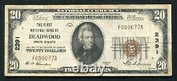 1929 20 $ La Première Banque Nationale De Deadwood, Sd Monnaie Nationale Ch. Numéro 2391