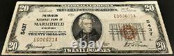 1929 20 $ Monnaie Nationale De The American National Bank Of Marshfield, Wi