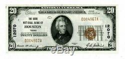 1929 $ 20 Monnaie Nationale La Banque Nationale D'état De Houston Au Texas Banknote