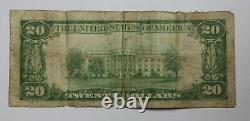 1929 20 $ Monnaie Nationale Première Banque Nationale De South Bend Indiana