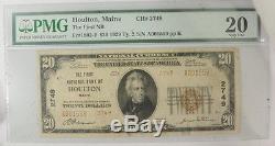 1929 $ 20 National Currency Bank Of Houlton Maine 2749 Pmg Certifié Vf 20