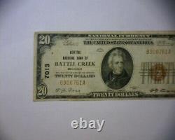 1929 20 $ National Currency Note De Banque Low 3 Digit Serial # Battle Creek Mich