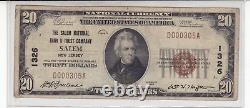 1929 20 $ Salem National Bank & Trust Salem Nj Monnaie Nationale