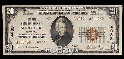 1929 20 $ Sécurité Banque Nationale Supérieure Nebraska Monnaie Note Type 2 Ch Vf + +