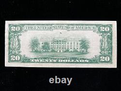 1929 20 $ Vingt Dollars Milwaukee Wi Note De La Banque Nationale Devise (ch. 64)