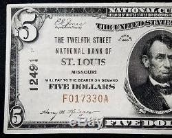 1929 $ 5,00 Dollars Nat'l Monnaie, Banque Nationale Douzième Saint De Saint-louis, Mo