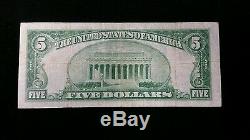 1929 5,00 $ Monnaie Nationale Type 2 Évêque Banque Nationale D'hawaii À Honolulu