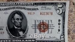 1929- 5 $ Banque Nationale De Devises De Fredonia Ny. 9019