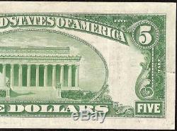 1929 $ 5 Dollar Bill États-unis National Bank Note Portland Oregon Devise
