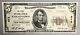 1929 5 $ La Première Banque Nationale De Knightstown, Indiana Monnaie Nationale Ch#872