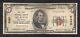 1929 5 $ La Première Banque Nationale De Secaucus, New Jersey Monnaie Nationale Ch. #9380