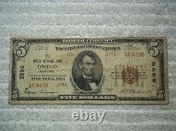 1929 $5 Owego New York Ny Monnaie Nationale T2 # 2996 Owego Banque Nationale Owego#