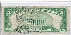1929 $5 San Francisco Ca Federal Reserve Bank Note Brown National Currency Key