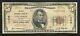 1929 $5 The City National Bank Of Atchison, Ks Monnaie Nationale Ch. #11405